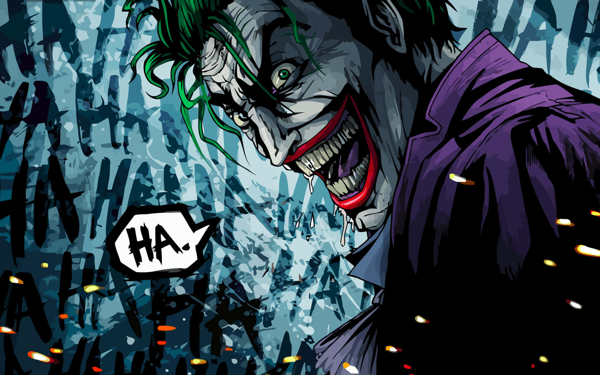 A Chilling Portrait of the Joker from Batman Comics Wallpaper