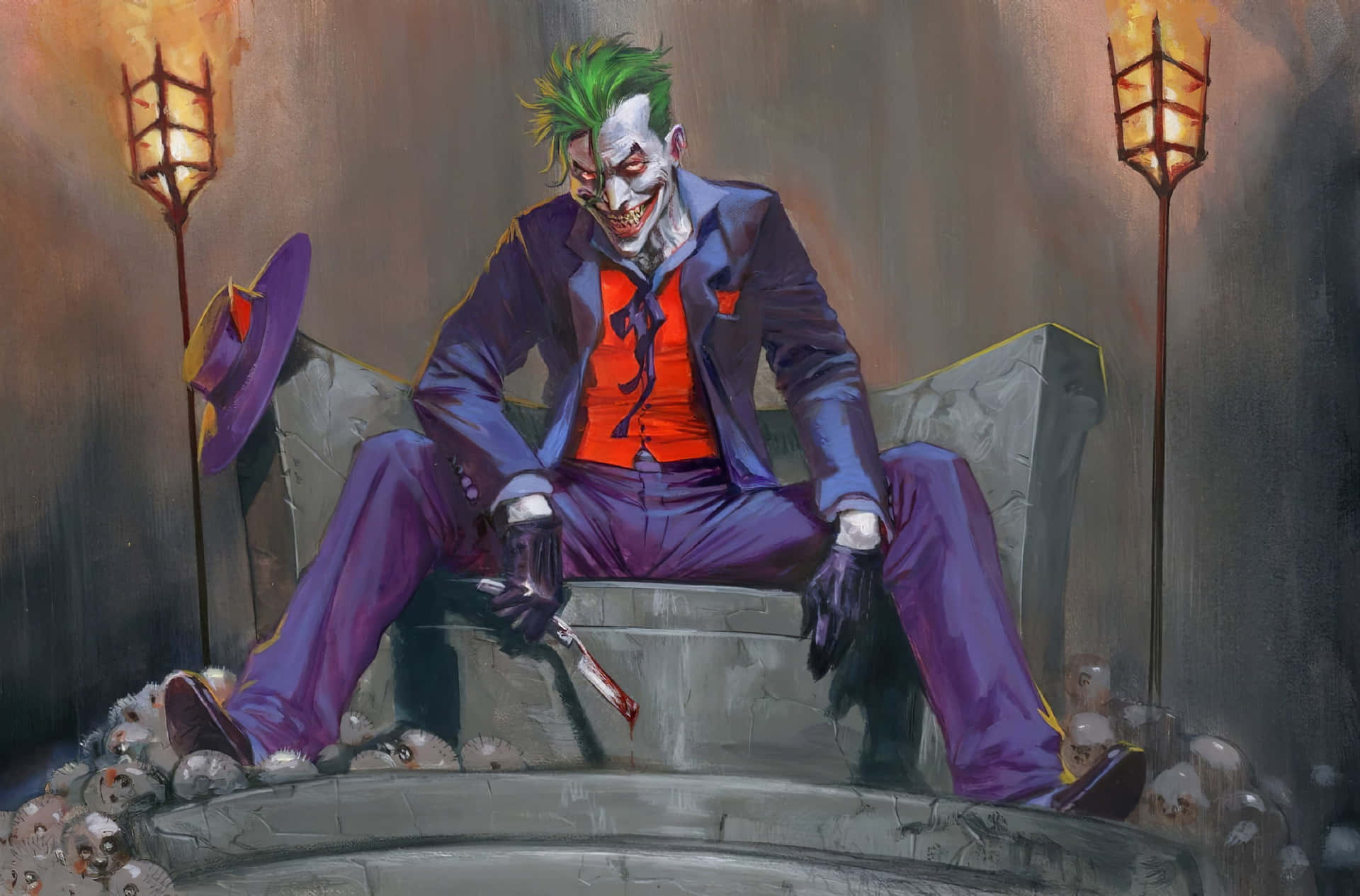 The Cunning Joker Comic Illustration Wallpaper