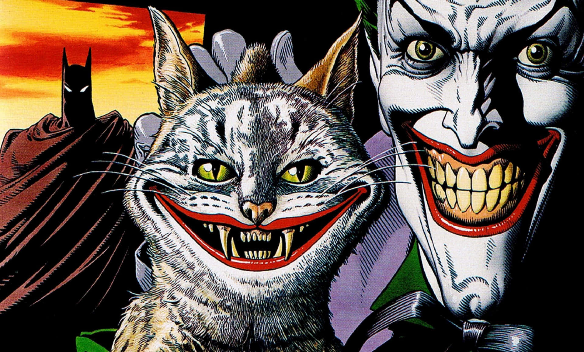 Lasiniestra Sonrisa Del Joker En El Mundo De Los Cómics. Fondo de pantalla