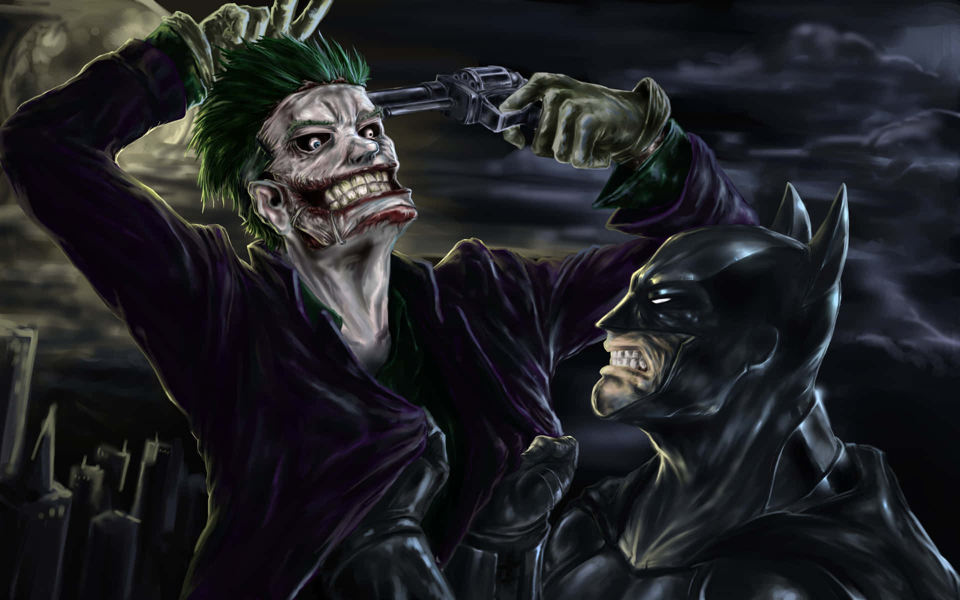 The Sinister Joker - Comic-style Illustration Wallpaper