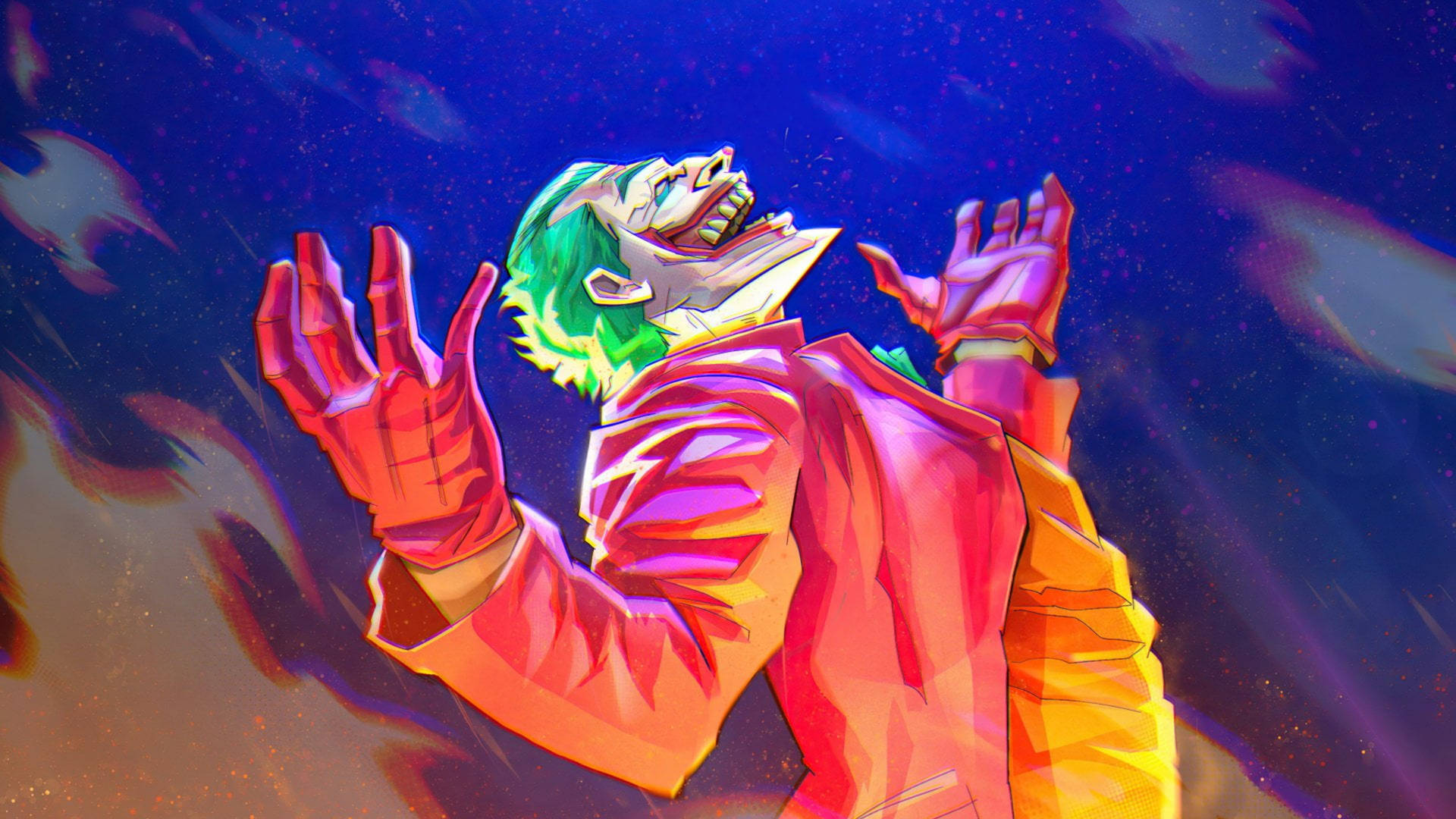 Joker Drawing Arms Raised Wallpaper