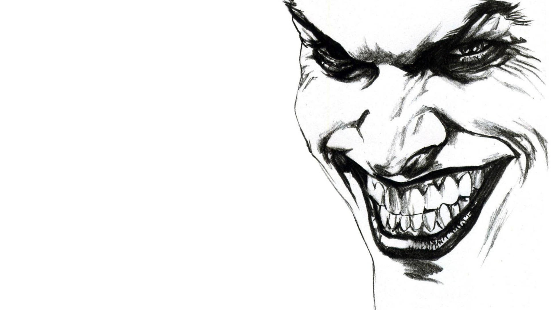 Dibujodel Joker En Blanco Y Negro Fondo de pantalla