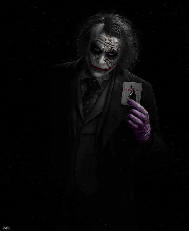 Joker Drawing Heath Ledger Playing Card Wallpaper