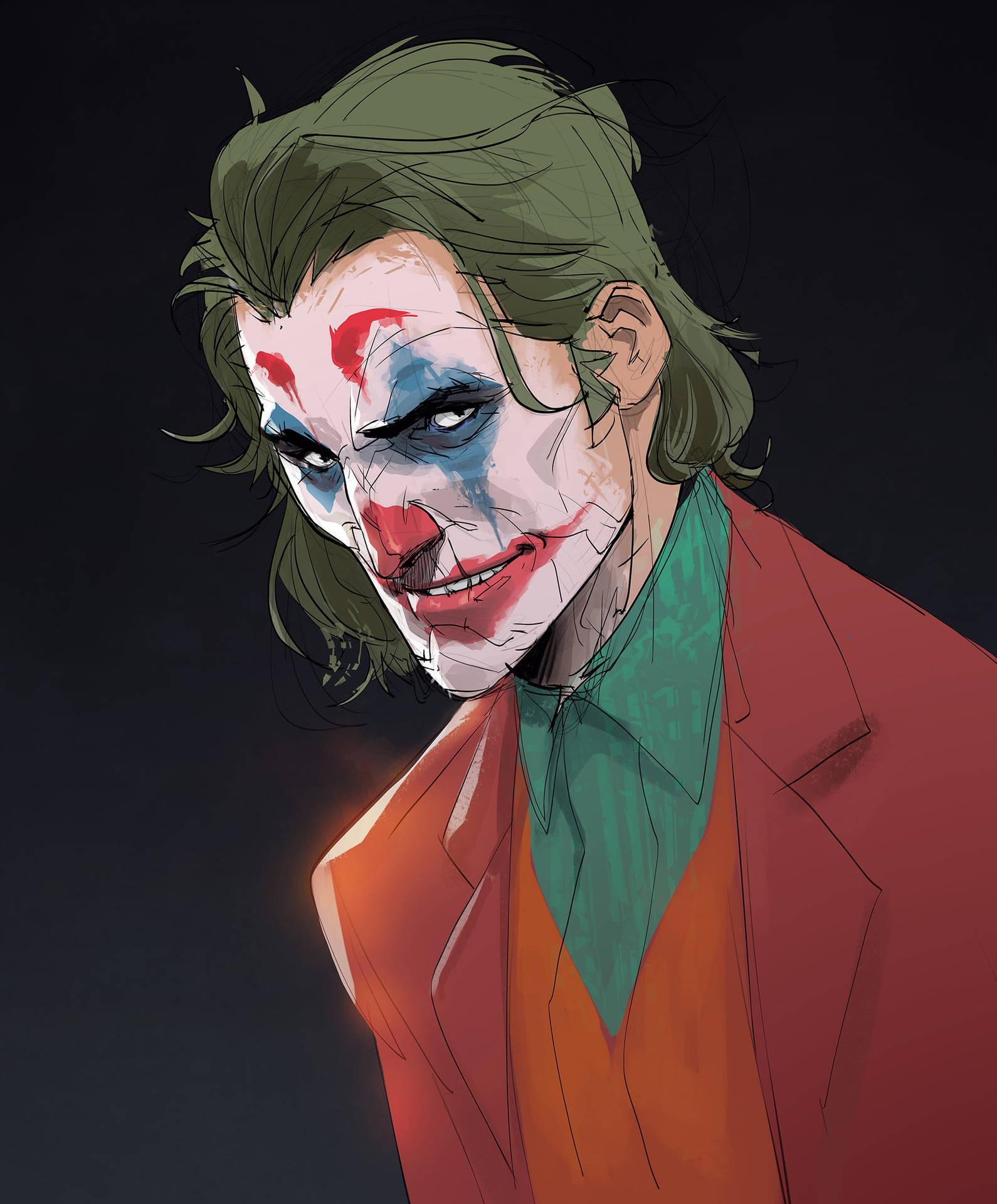 Joker Drawing Joaquin Phoenix Fanart Wallpaper