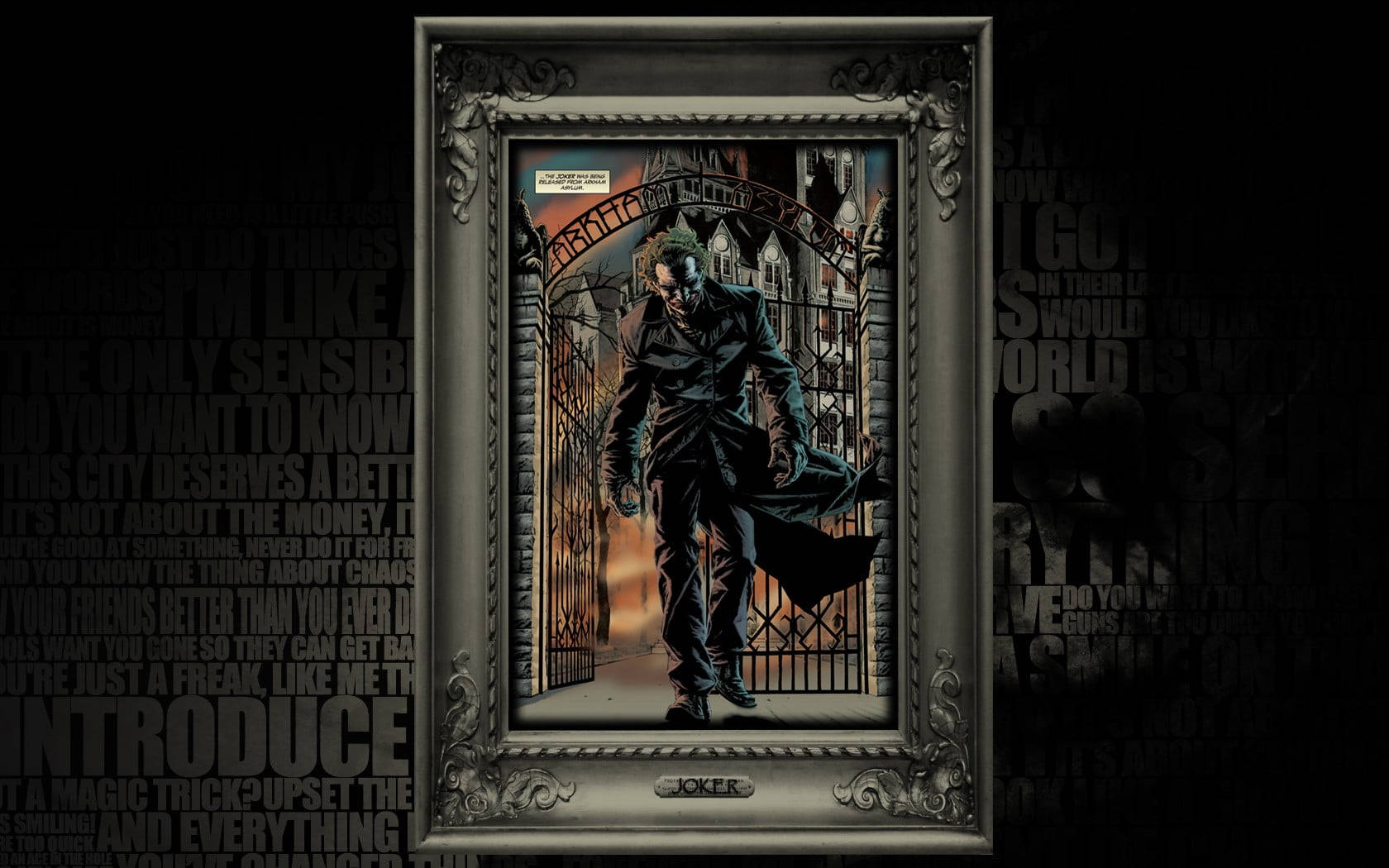 Joker Drawing Ornate Frame Wallpaper