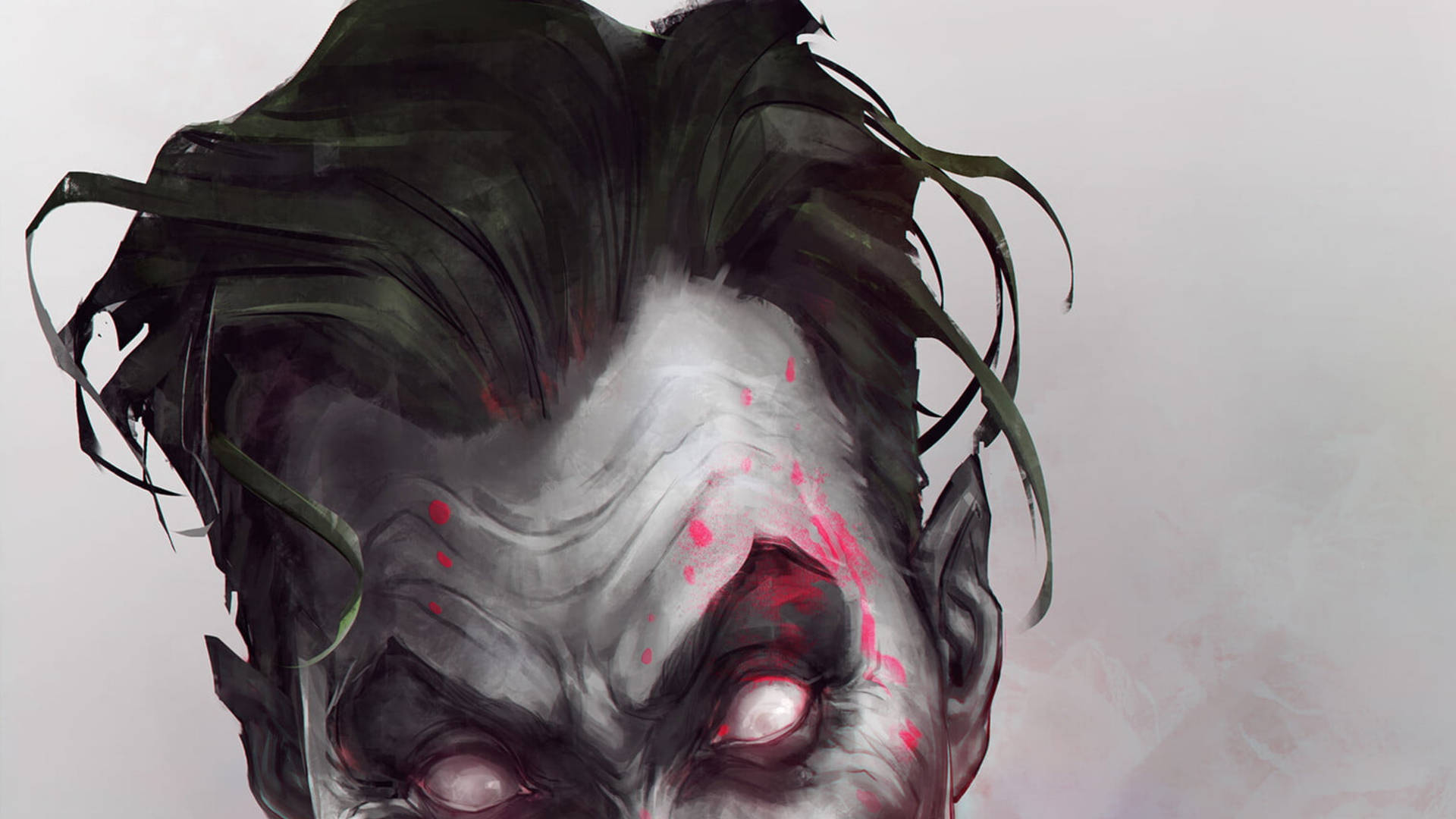 Jokerzeichnung Weiße Augen Blut Wallpaper