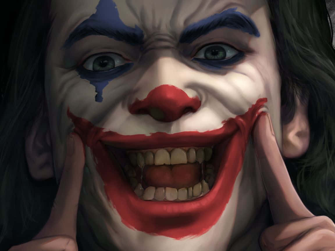 A sinister Joker laugh in the heart of chaos. Wallpaper
