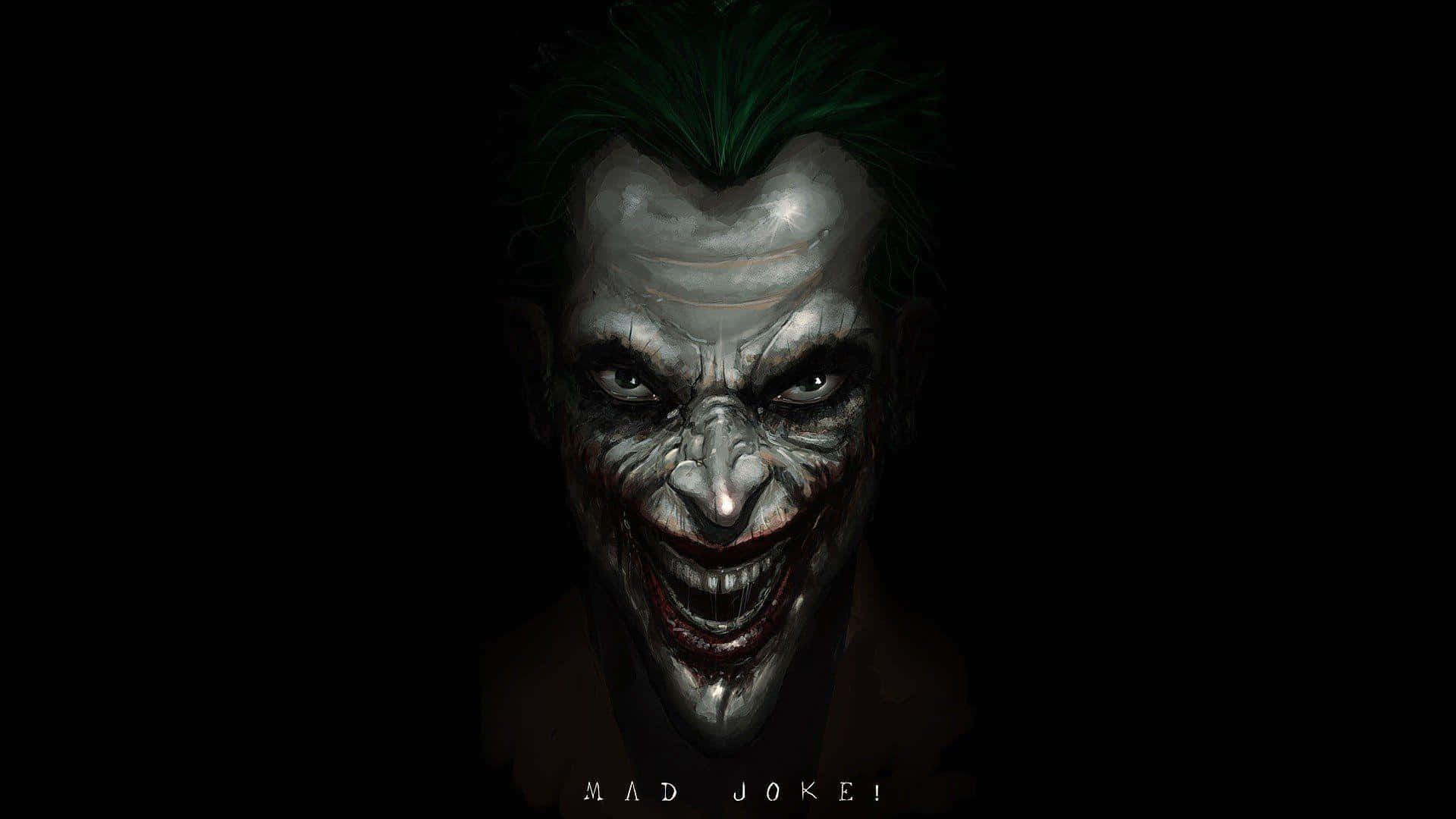 Joker's Maniacal Laughter in the Dark Wallpaper