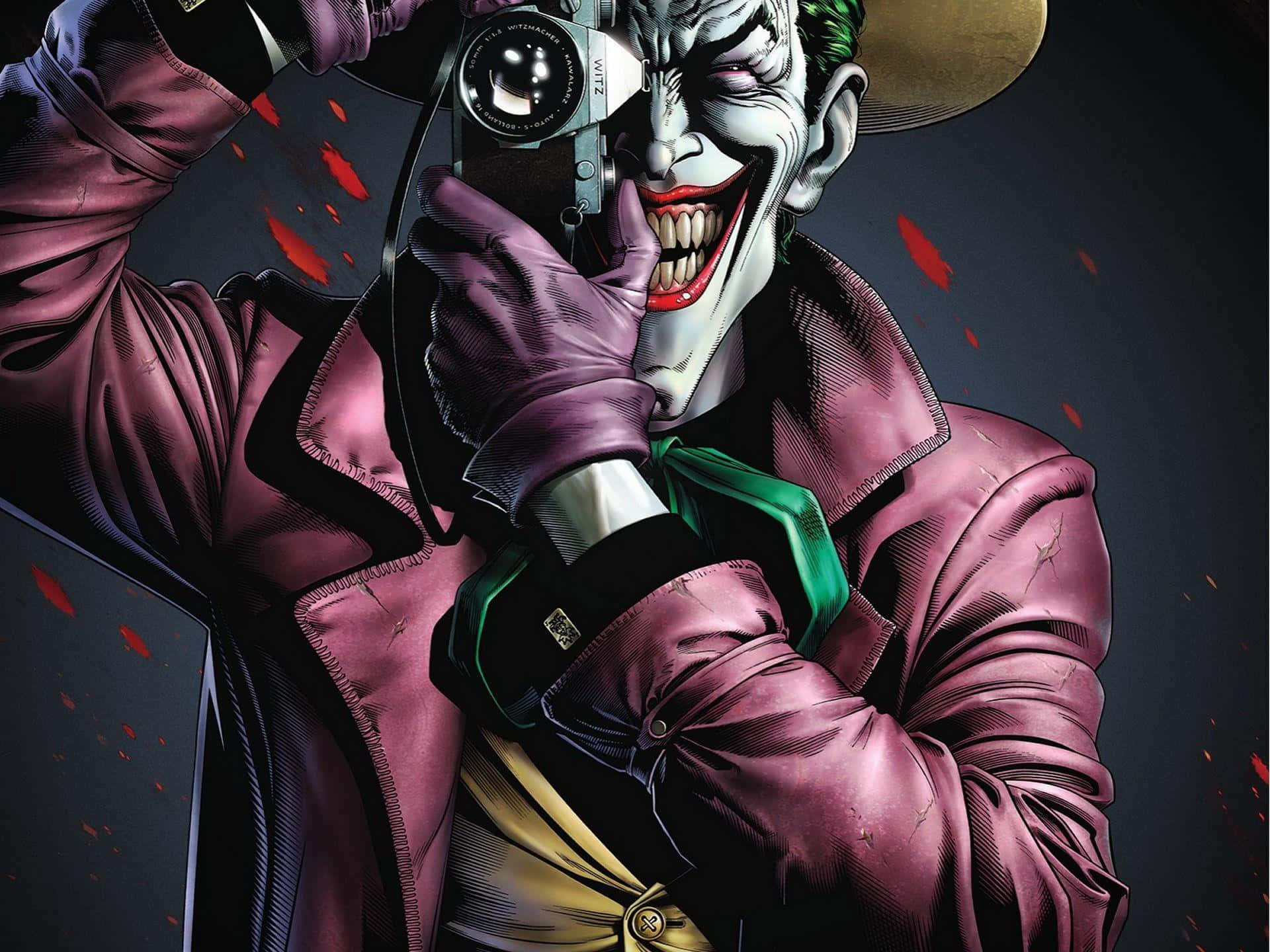 Joker's Iconic Maniacal Laugh Wallpaper