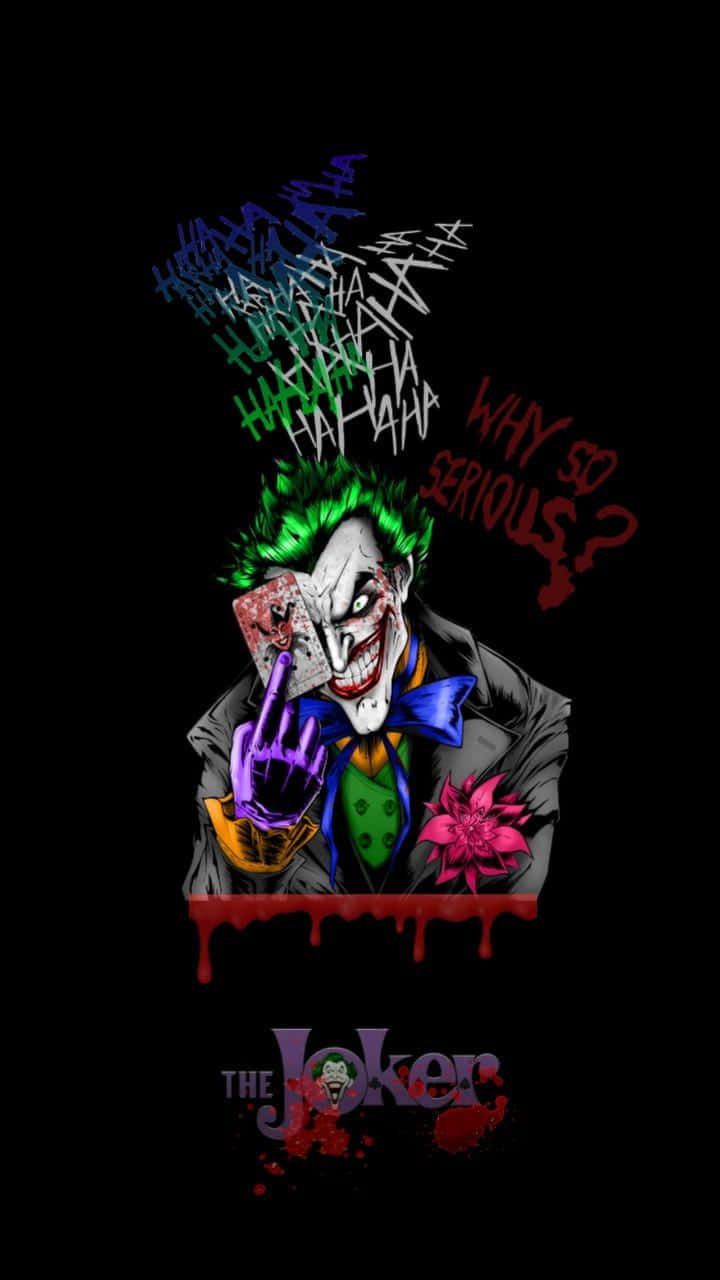 Joker Laughing Maniacally in the Dark Wallpaper