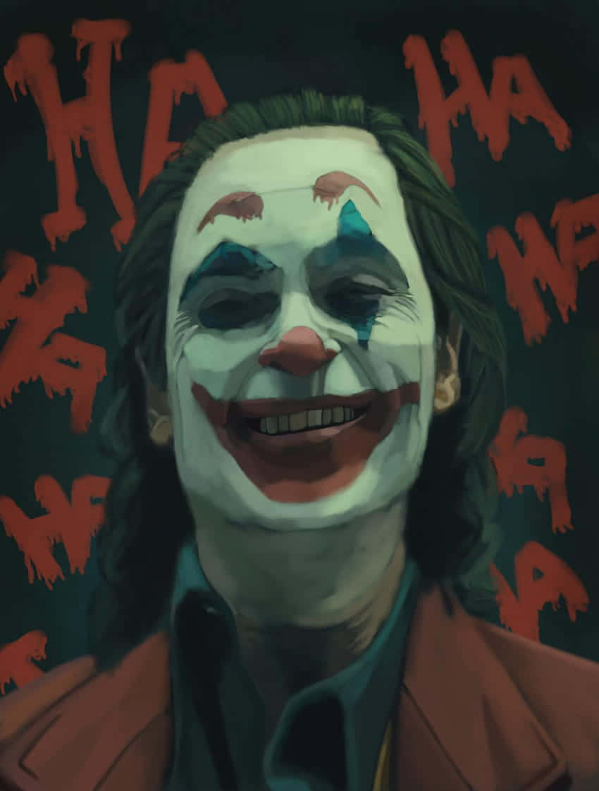 Joker Laughing Maniacally in the Dark Wallpaper