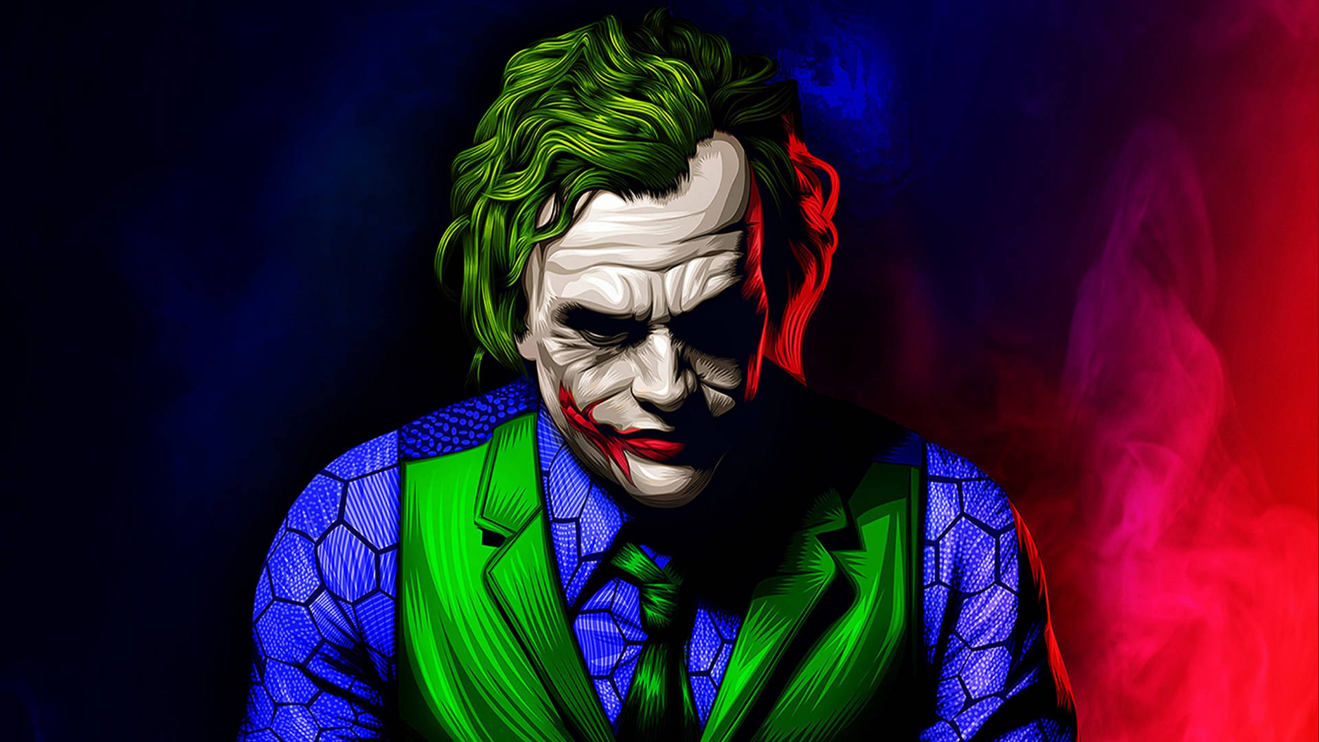Joker Ledger Neon Art Wallpaper