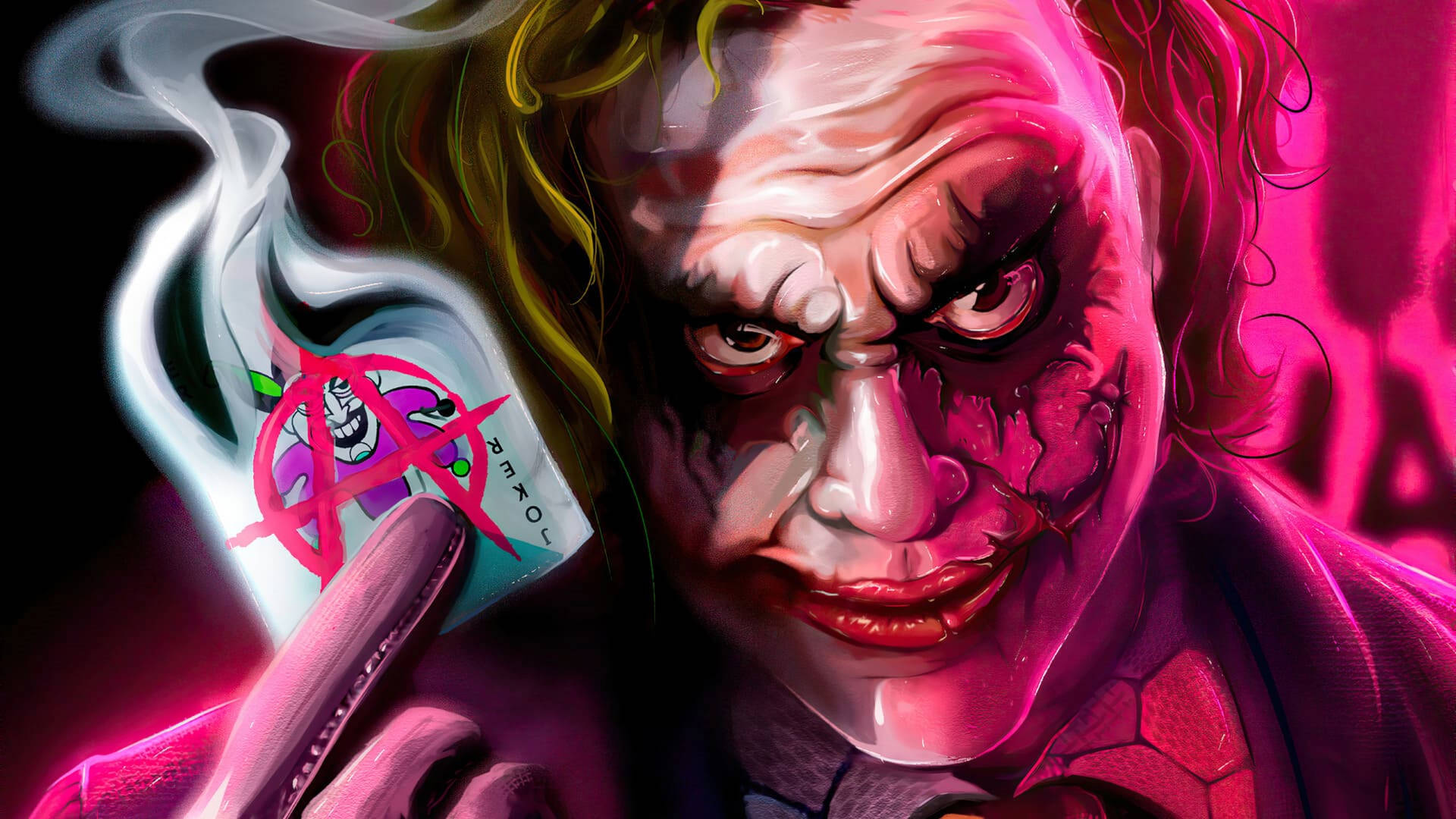 Joker Neon Pink Aesthetic Wallpaper