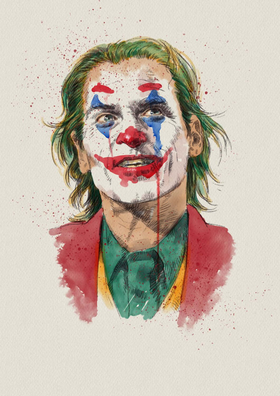 Vibrant Joker Painting in Bold Colors Wallpaper