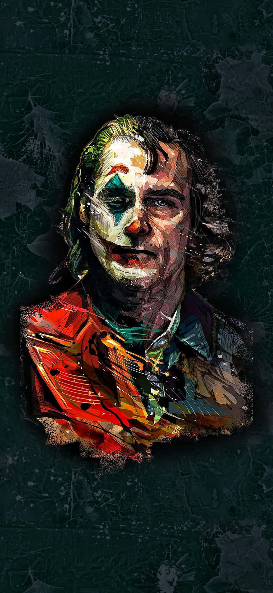 Distinctive Joker Painting on Canvas Wallpaper