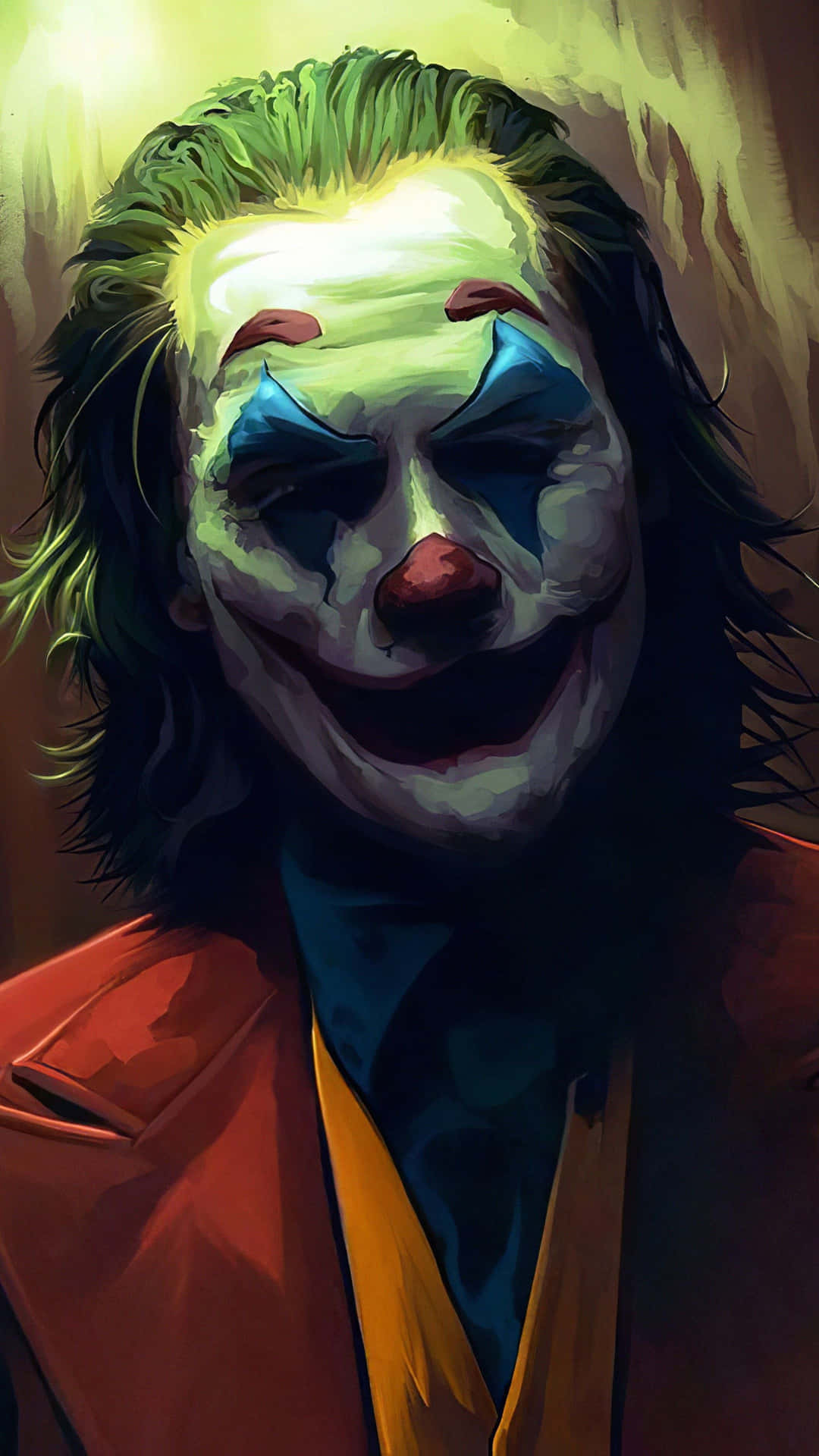 Intensoretrato Del Joker En Colores Vibrantes Fondo de pantalla