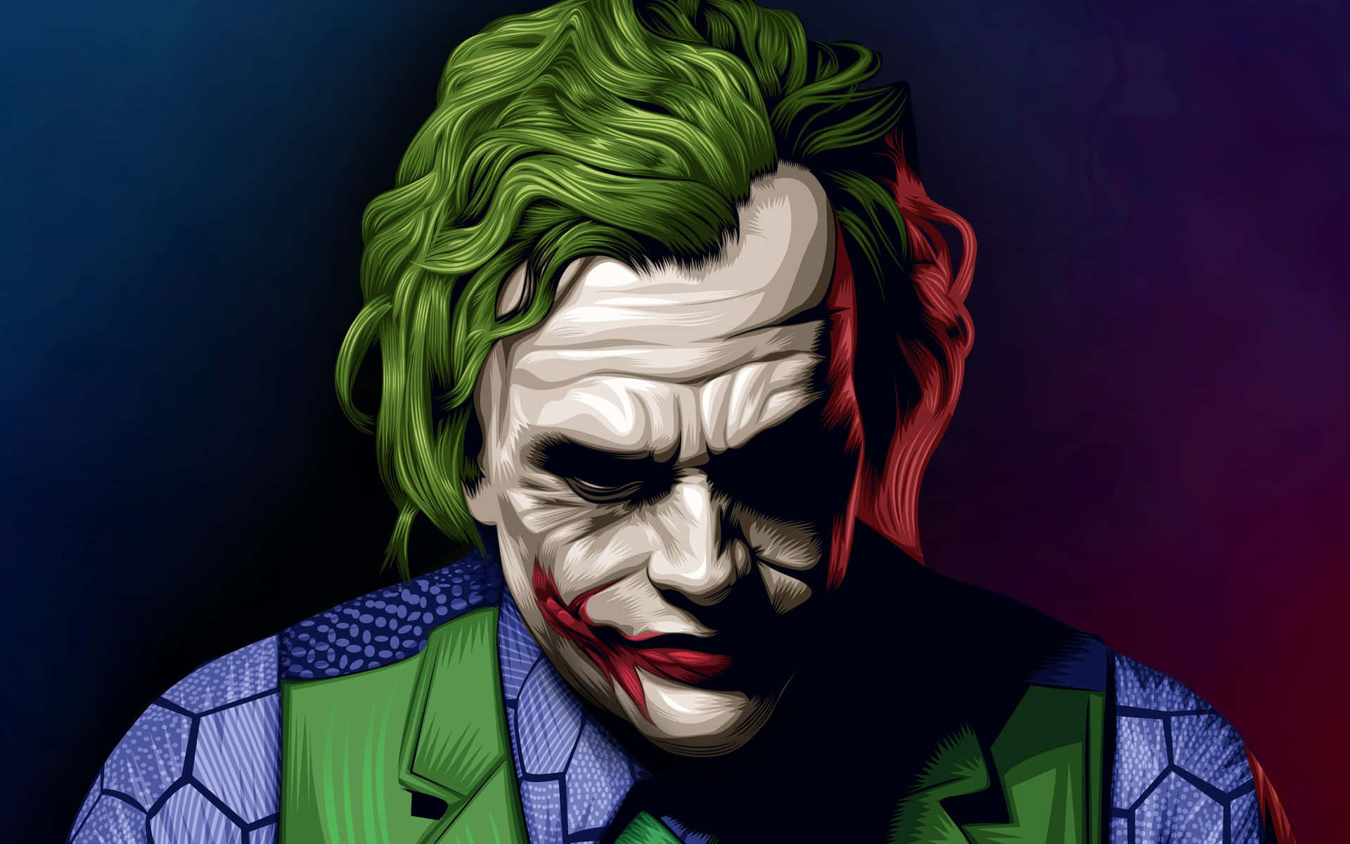 Artistic Expression of the Joker in Paint Wallpaper
