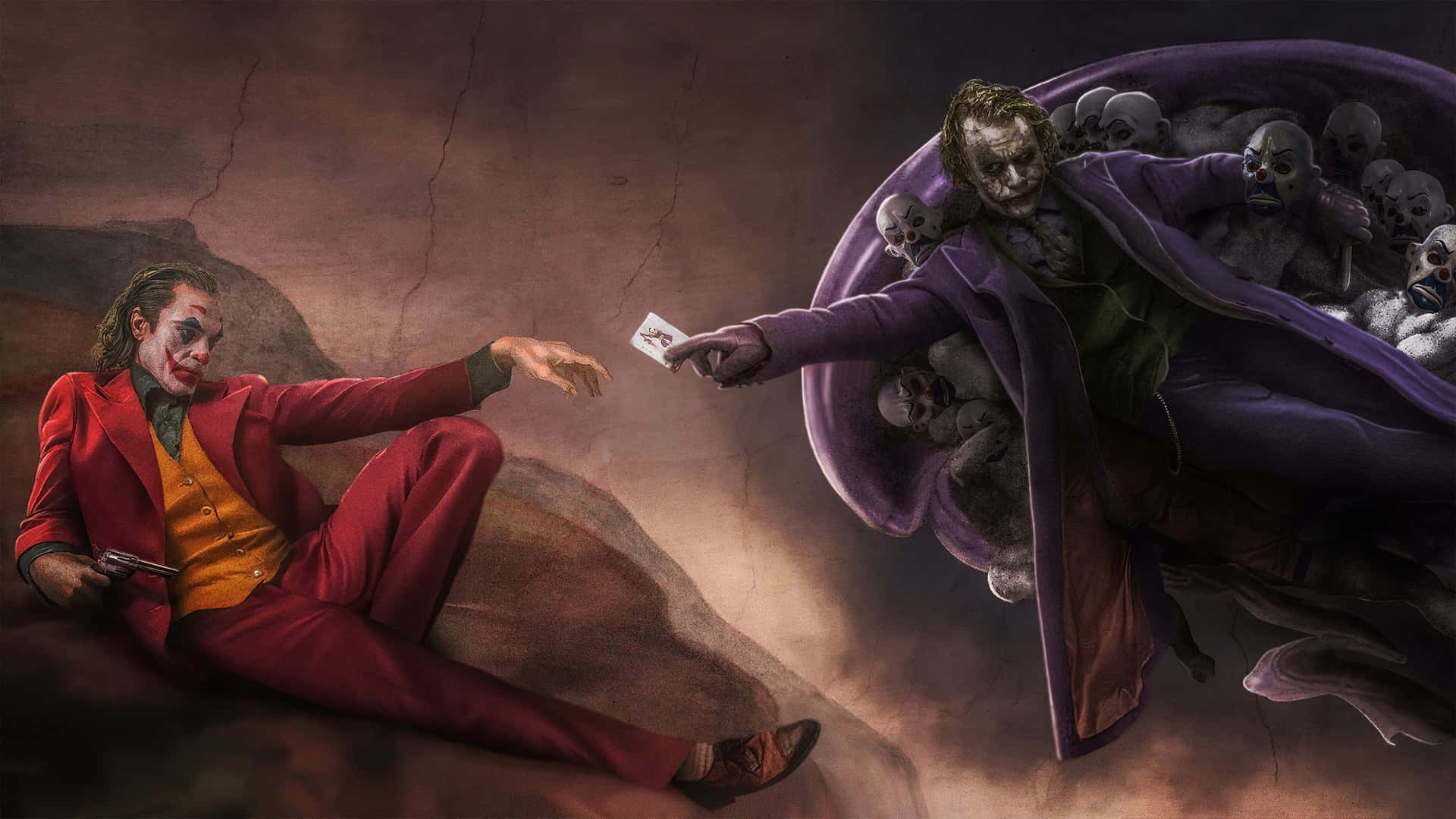 The Artistic Chaos - Vibrant Joker Painting Wallpaper