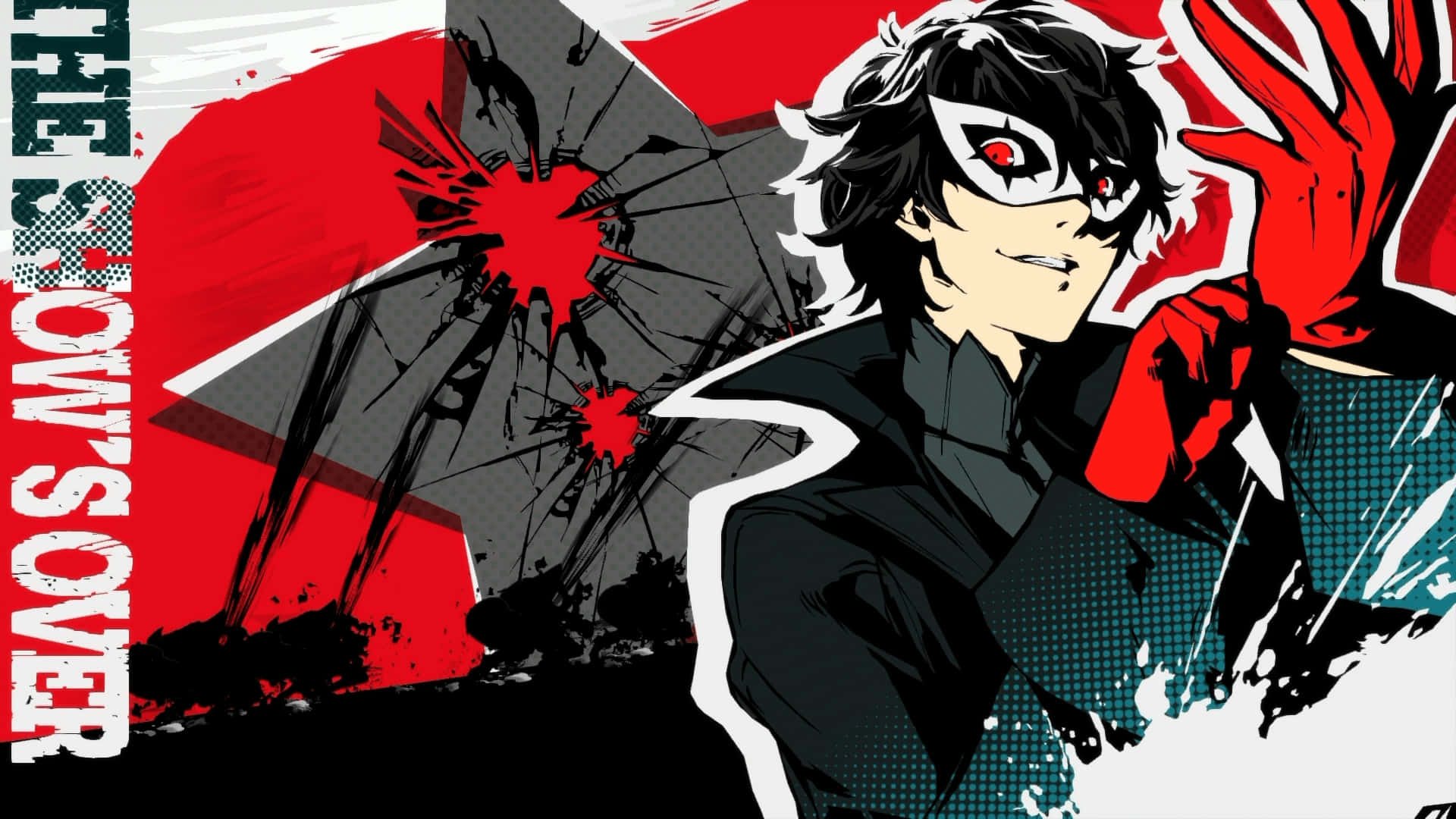 Joker Persona 5 Ren Amamiya iført Handsker holder et Katana Wallpaper Wallpaper
