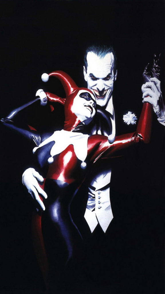 Jokertelefon Und Liebhaber Harley Quinn Wallpaper