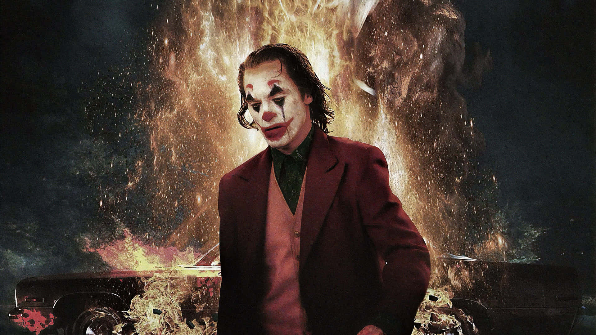 Joaquinphoenix Som The Joker I Den Kritikerrosade Filmen 'joker'. Wallpaper