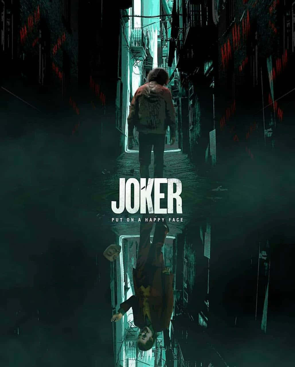 Astounding Joker Poster Upside Down Reflection Graphic Art Wallpaper