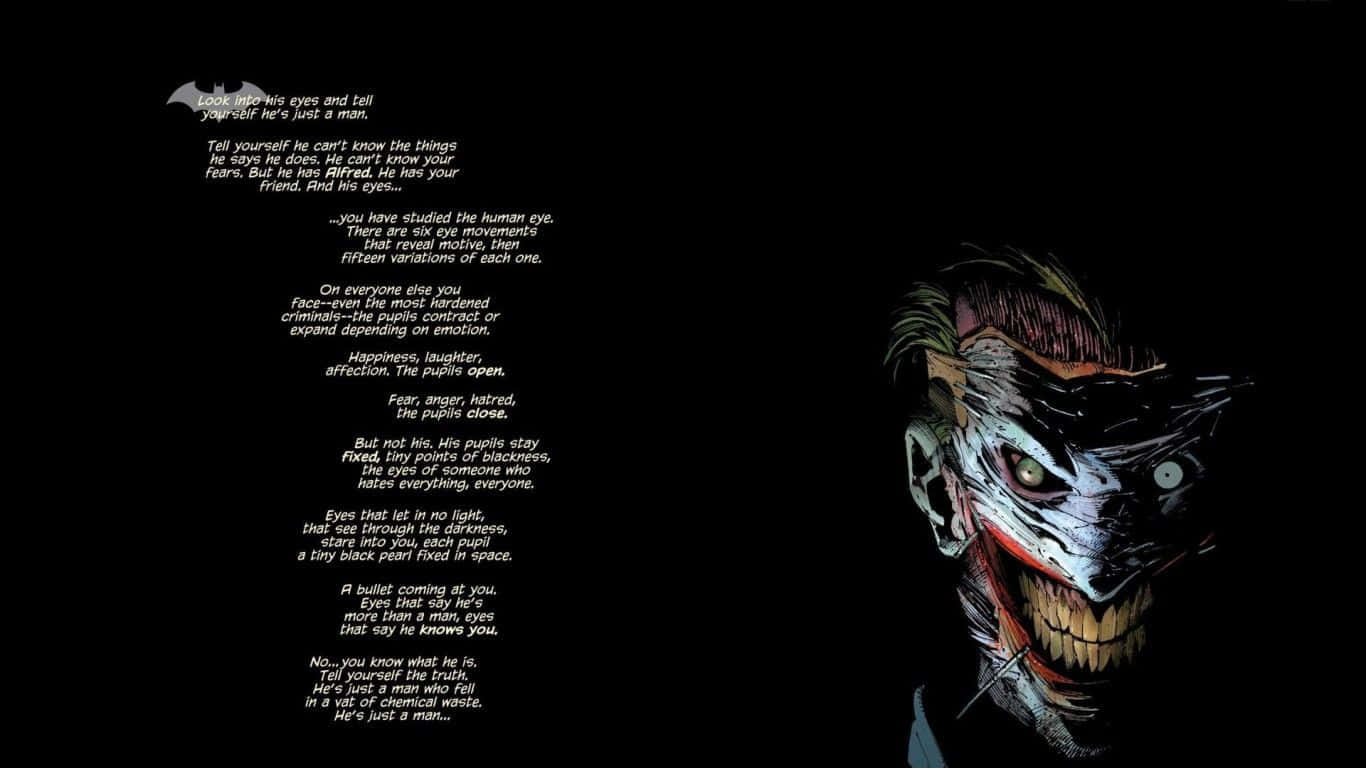 The Mysterious Joker with an Intriguing Quote Wallpaper