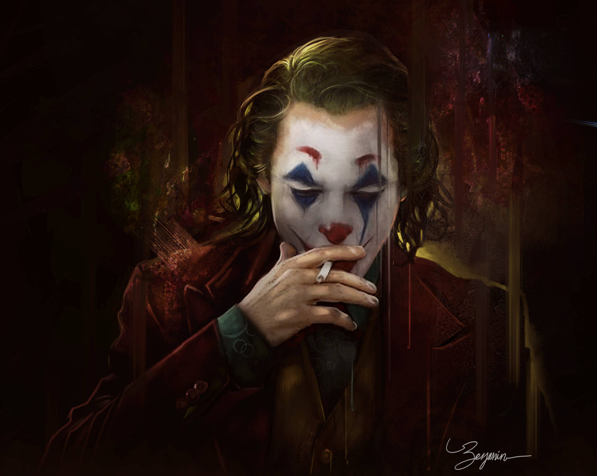 Joker Smoking Cigarette Wallpaper