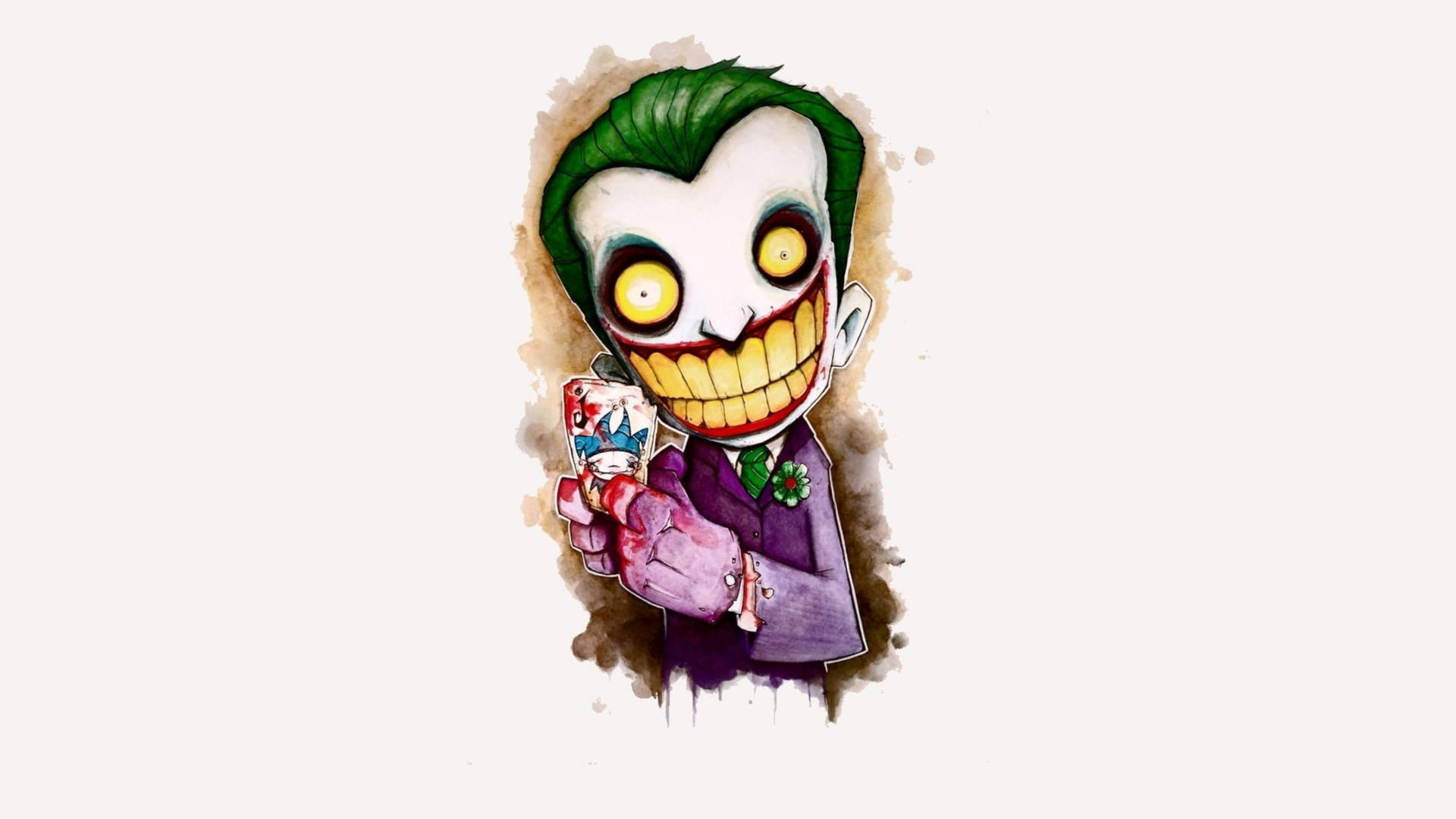 Joker Tegning Tegneserie Gule Tænder Wallpaper