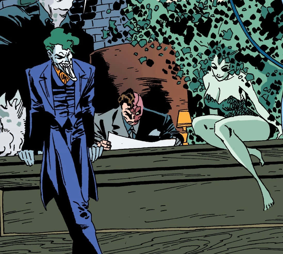 Joker En Two Face In Donkere Overwinning Achtergrond