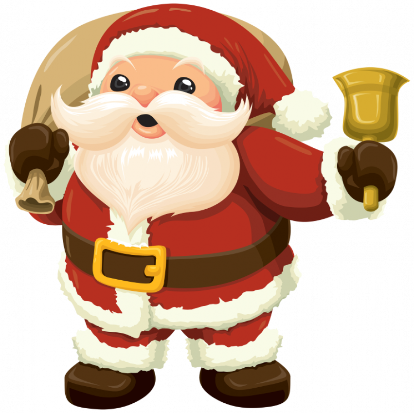 Jolly Santa Claus Bell Ringing PNG