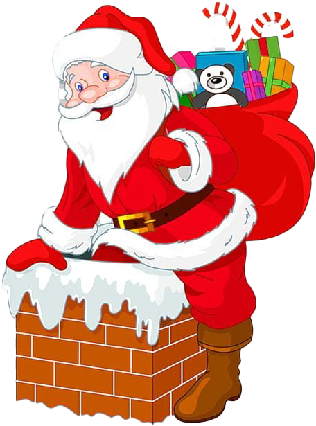 Jolly Santa Claus Chimney Entrance.png PNG