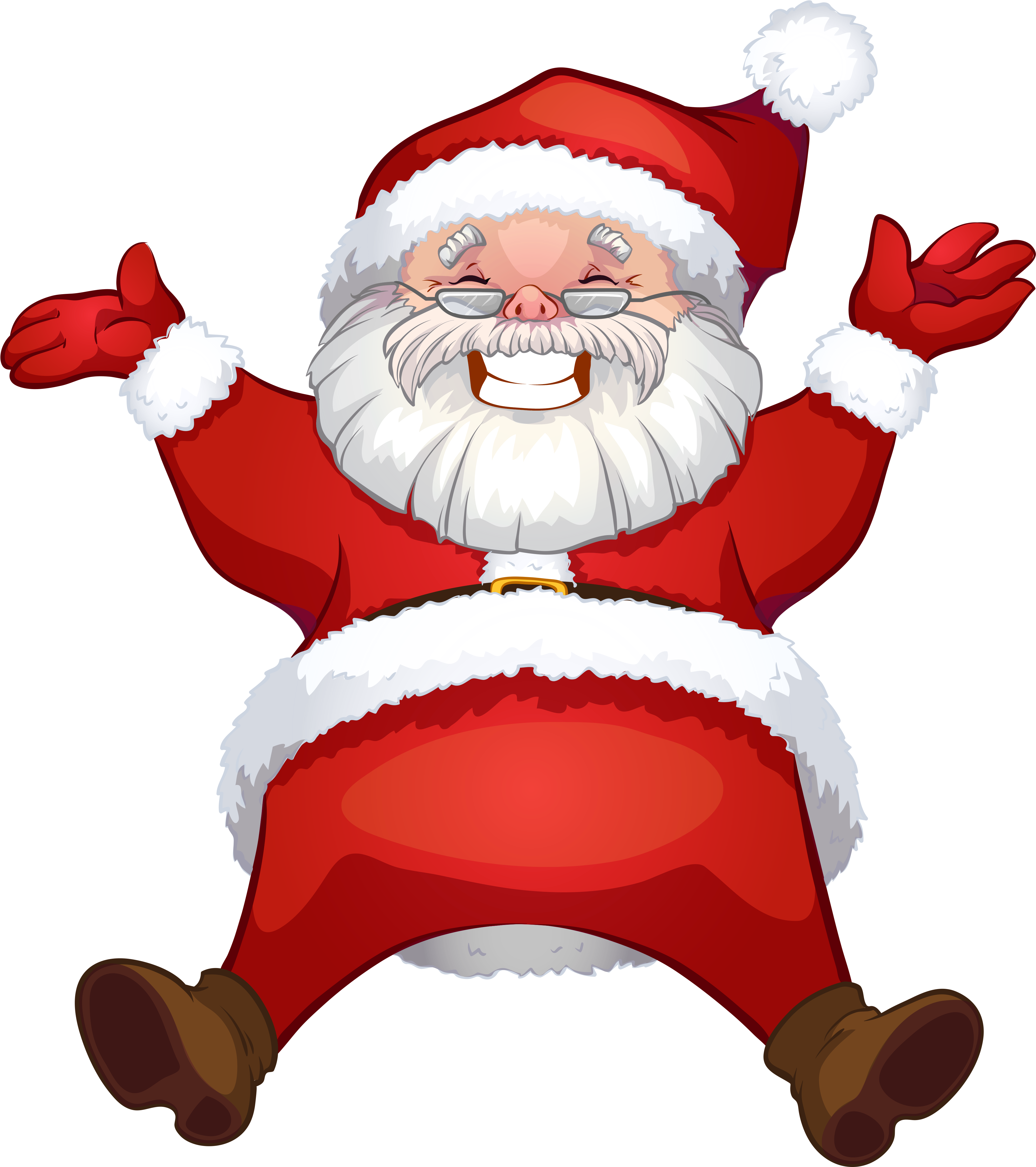 Jolly Santa Claus Jumping PNG