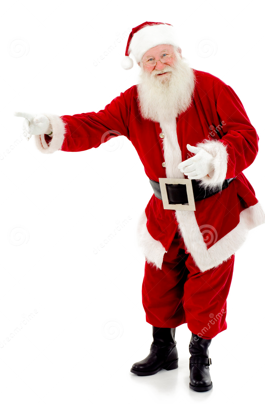 Jolly Santa Claus Pointing PNG