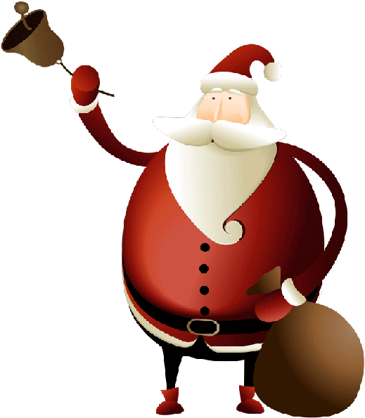 Jolly Santa Claus Ringing Bell PNG
