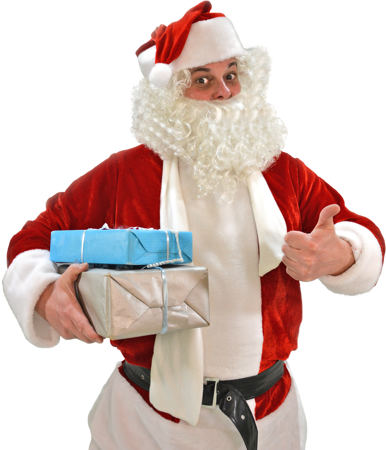 Jolly Santa Clauswith Gifts PNG