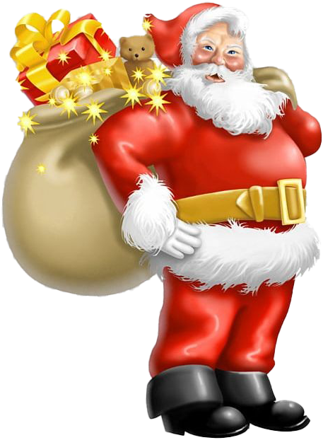 Jolly Santa Clauswith Gifts PNG