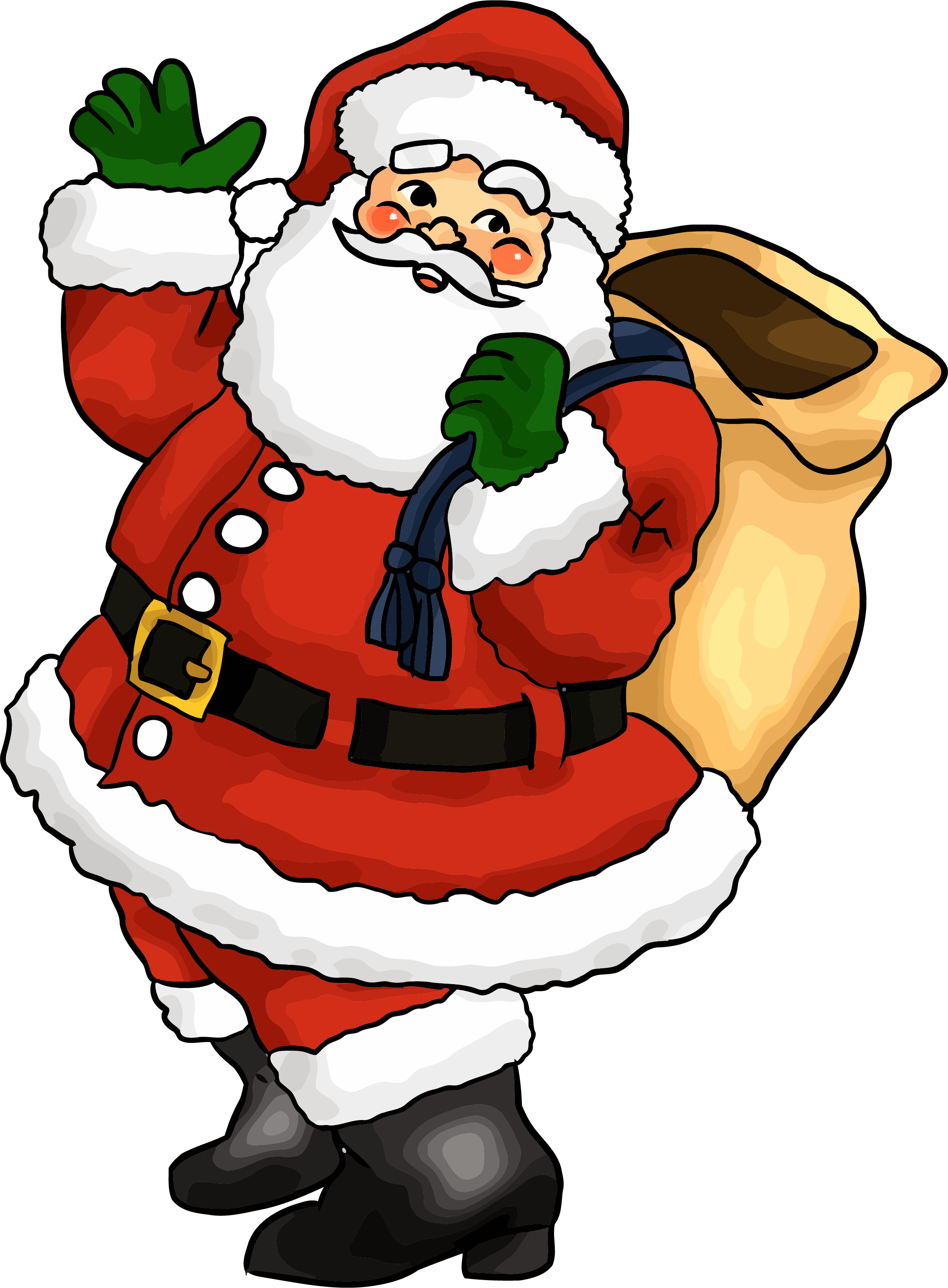 Jolly Santa Clauswith Sack PNG