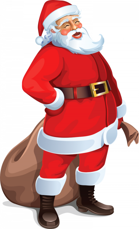 Jolly Santa Clauswith Sack PNG