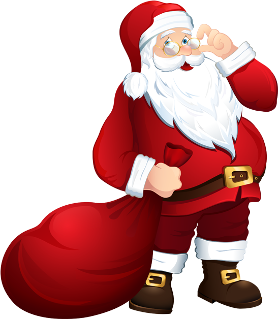 Jolly Santa Clauswith Sack PNG