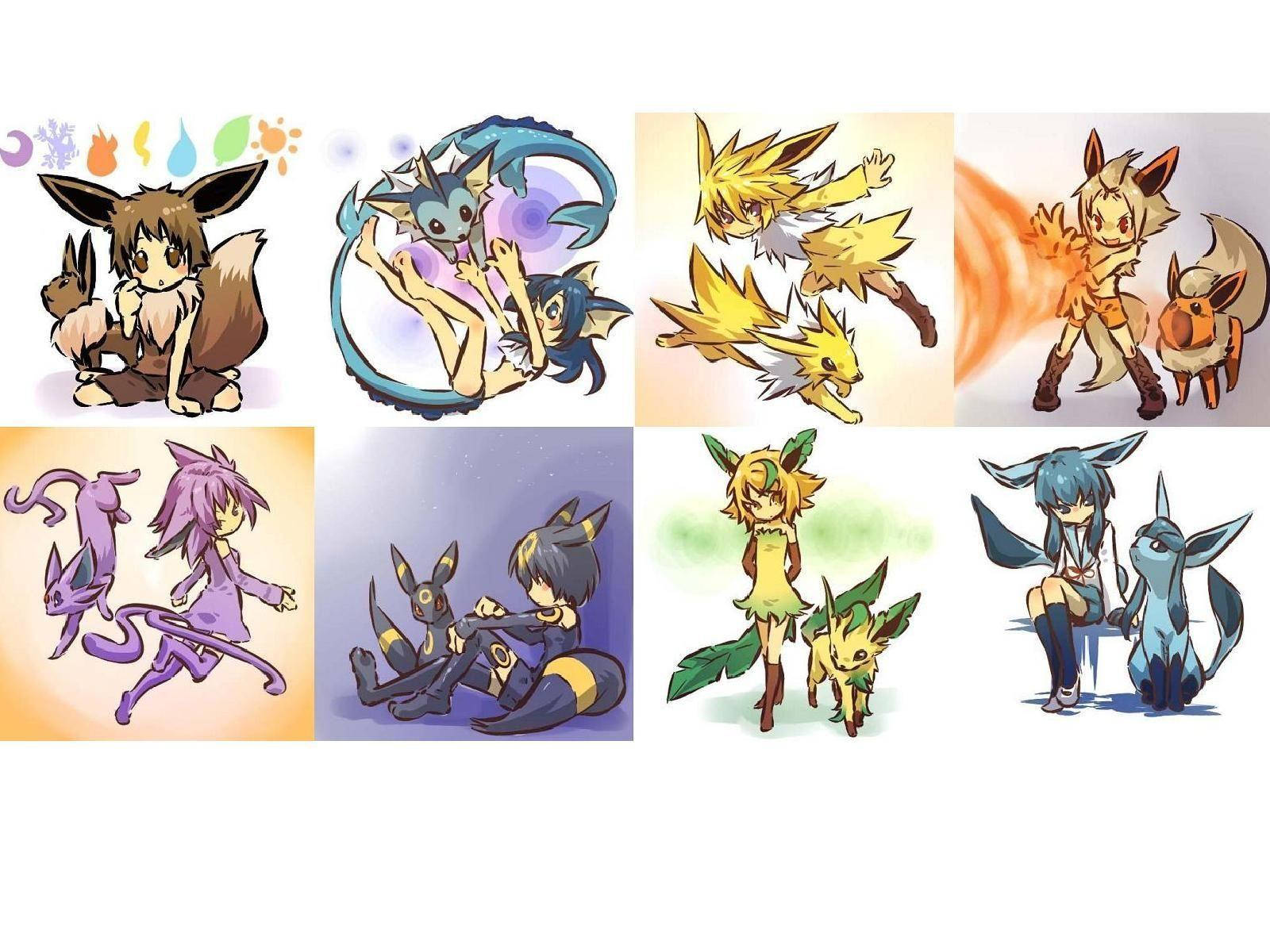 Jolteon And Other Human Eeveelutions Background
