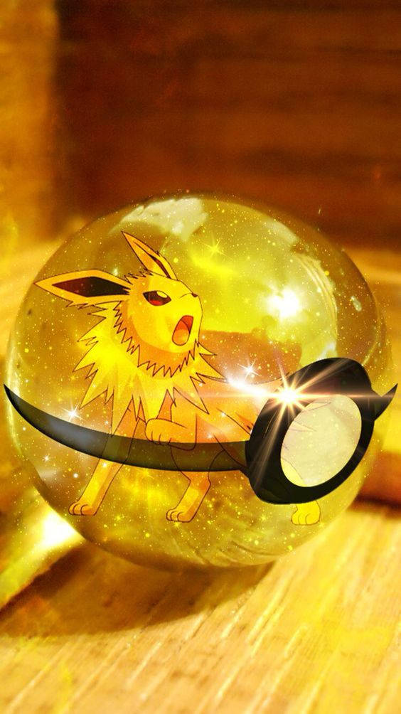 Jolteon In A Yellow Glass Pokeball Picture