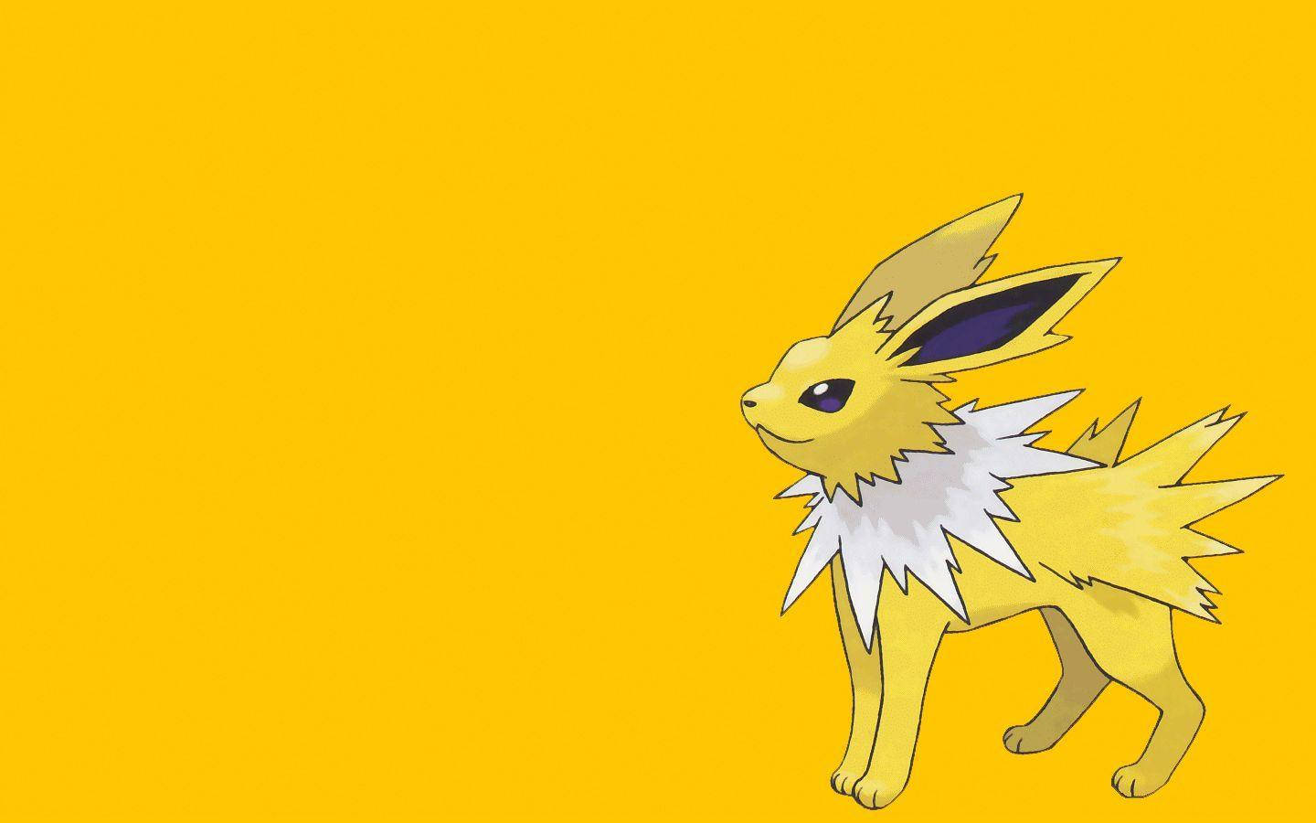 Jolteon With Yellow Background Wallpaper