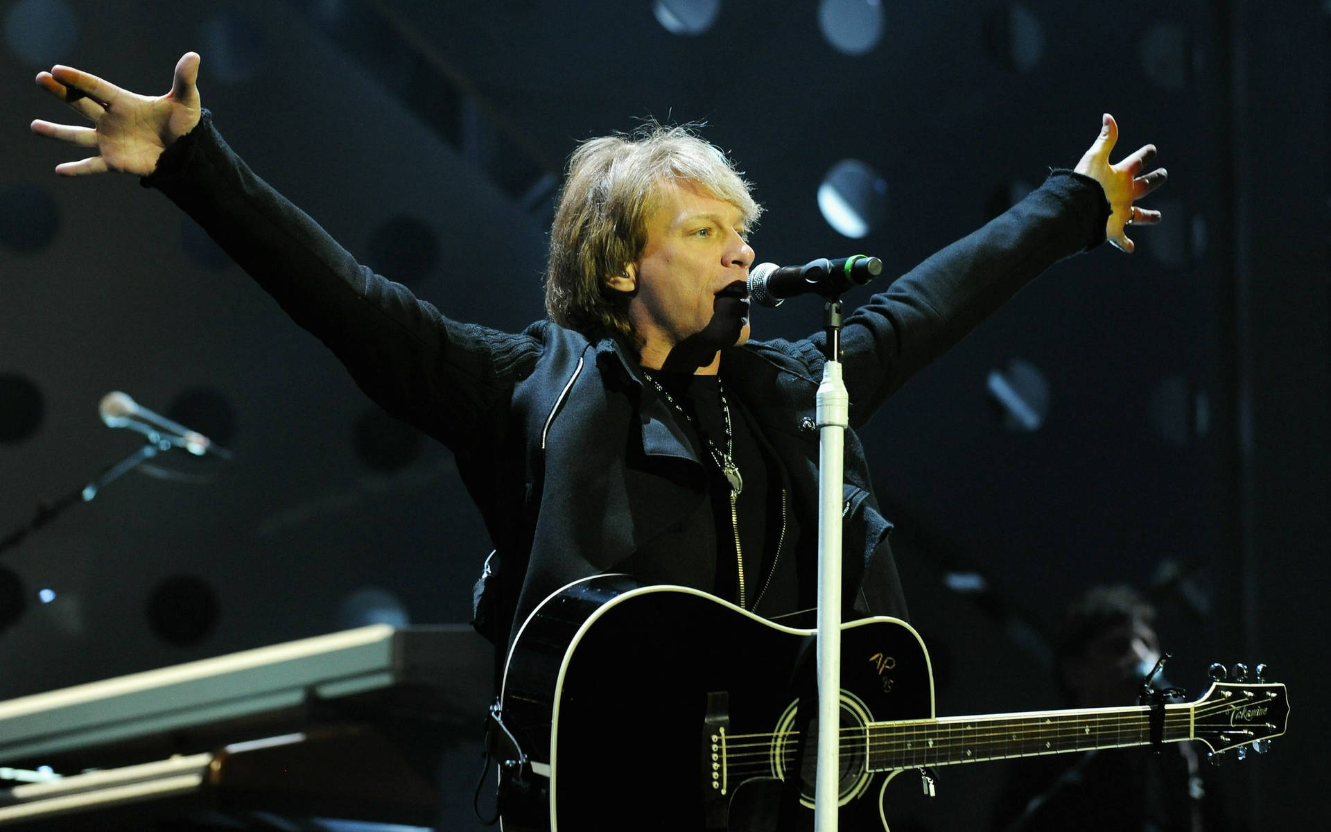 Jon Bon Jovi Performing At 2010 Mtv Europe Music Awards Wallpaper