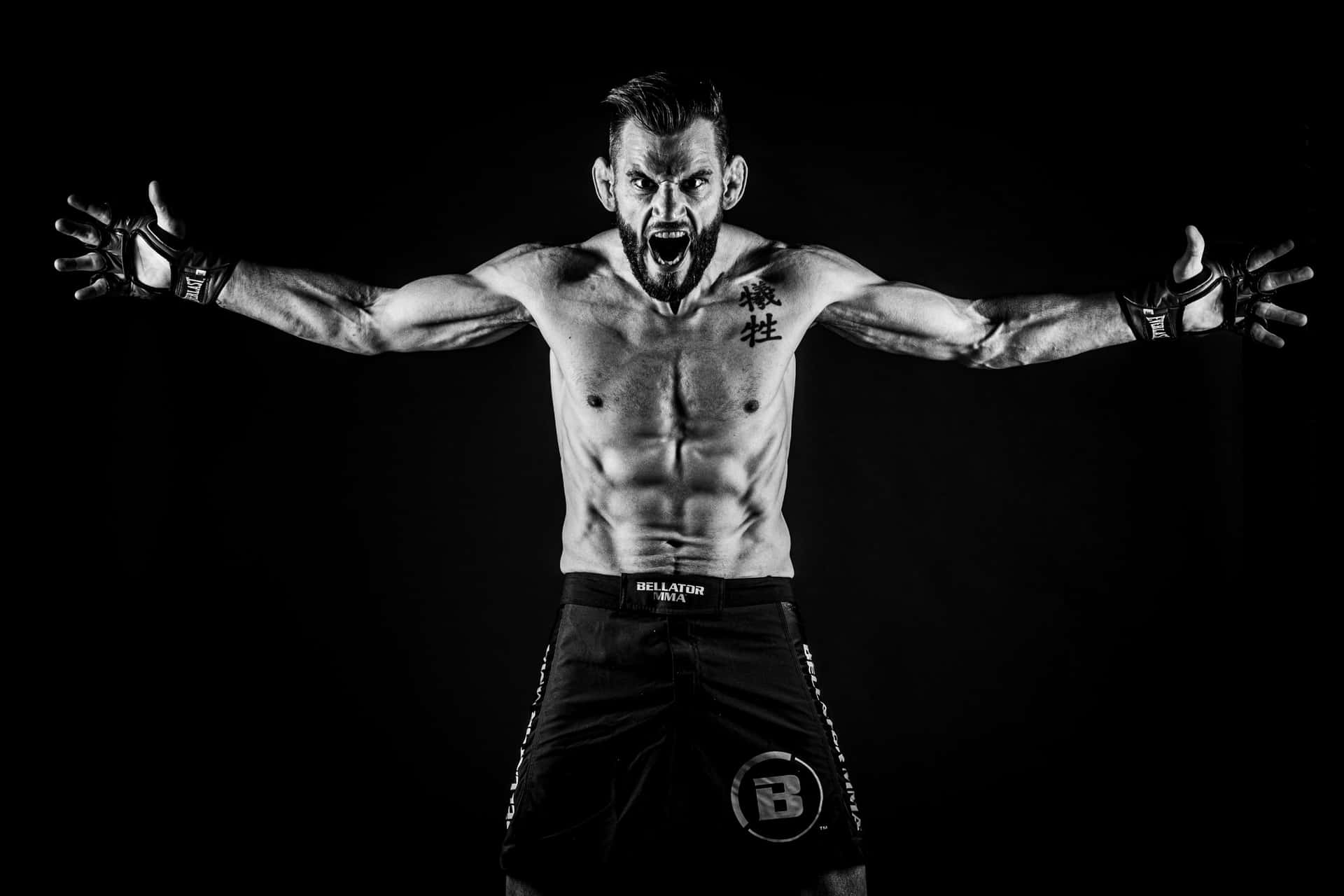 Download Jon Fitch Black And White Ufc Mma Fighter Wallpaper | Wallpapers .com
