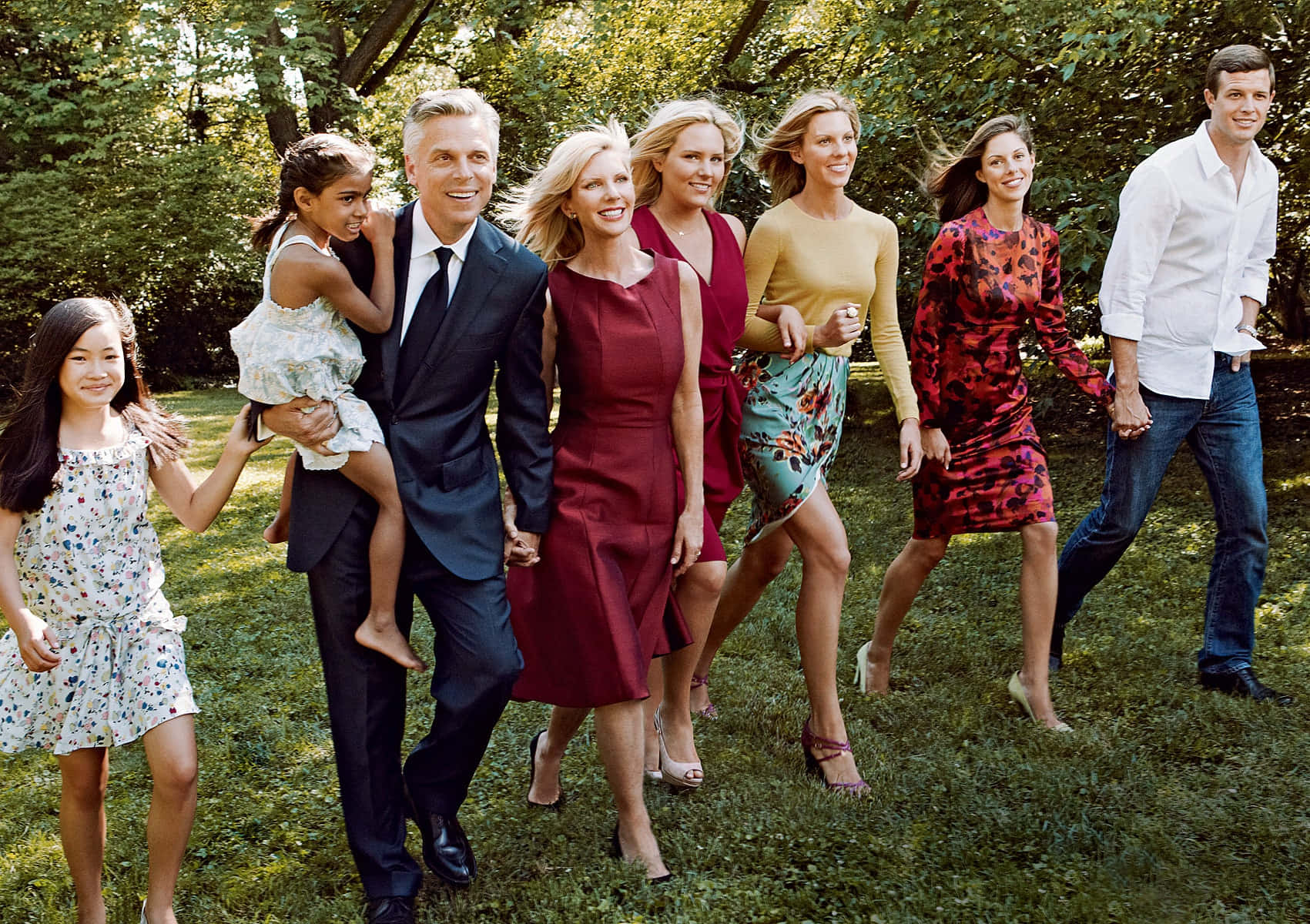 Jon Huntsman with his wife and children Wallpaper