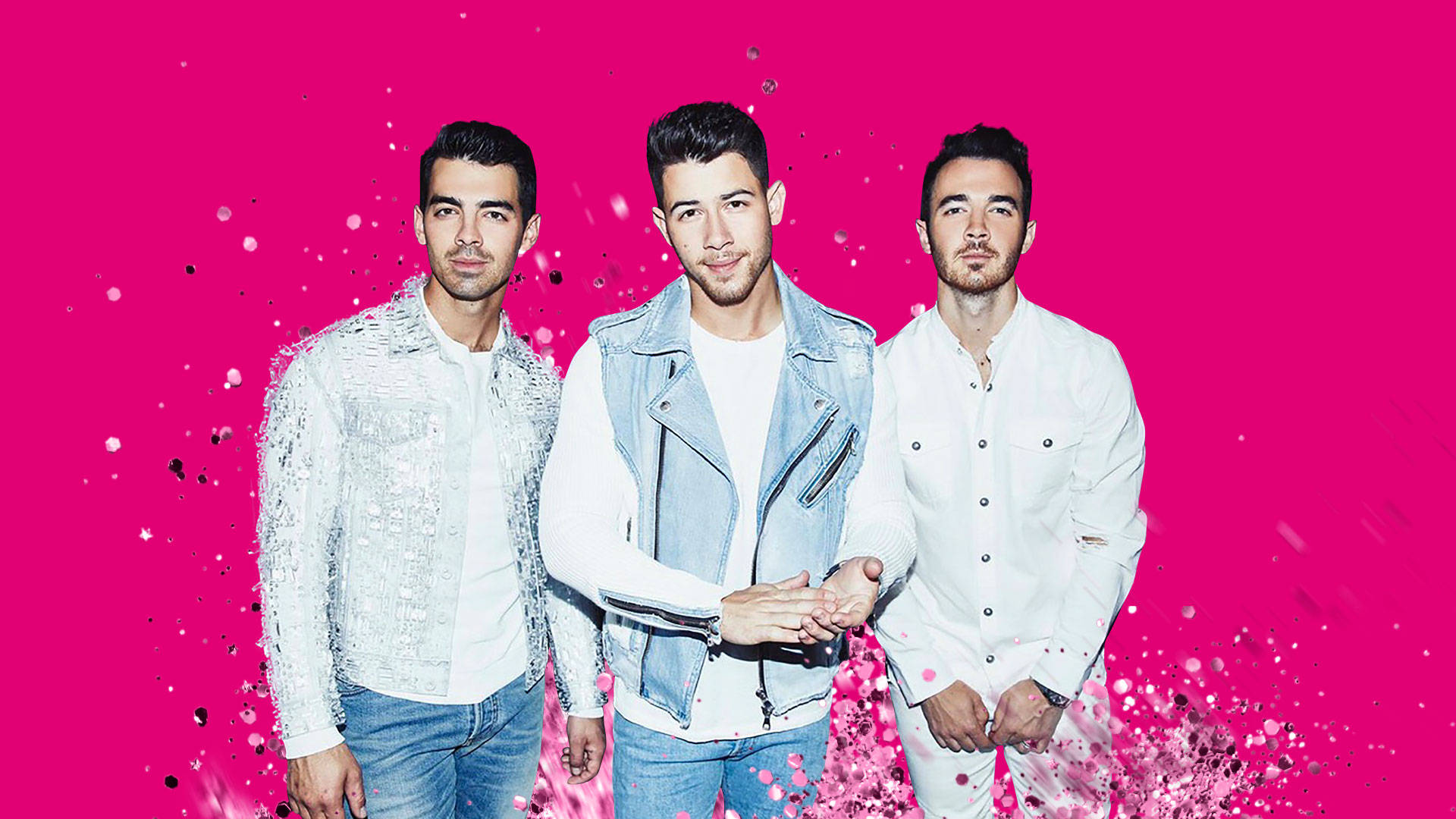 Jonas Brothers Pink Aesthetic Poster Wallpaper