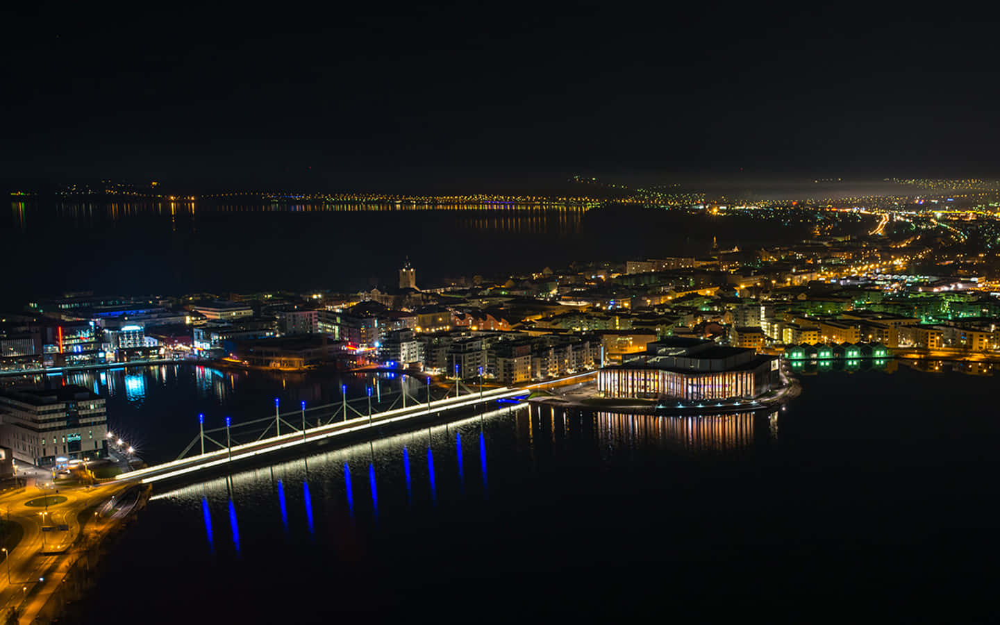 Jonkoping Natt Skyline Bakgrunnsbildet