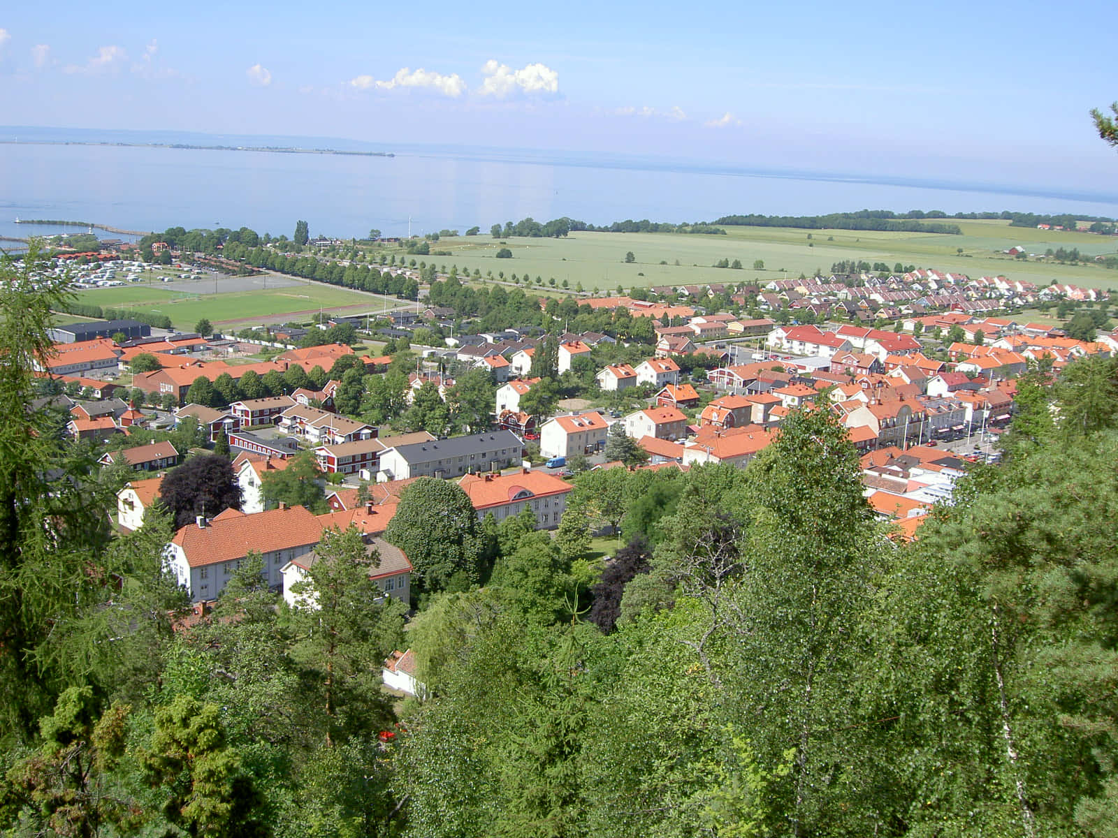 Vue Aérienne De Jönköping, Suède Fond d'écran