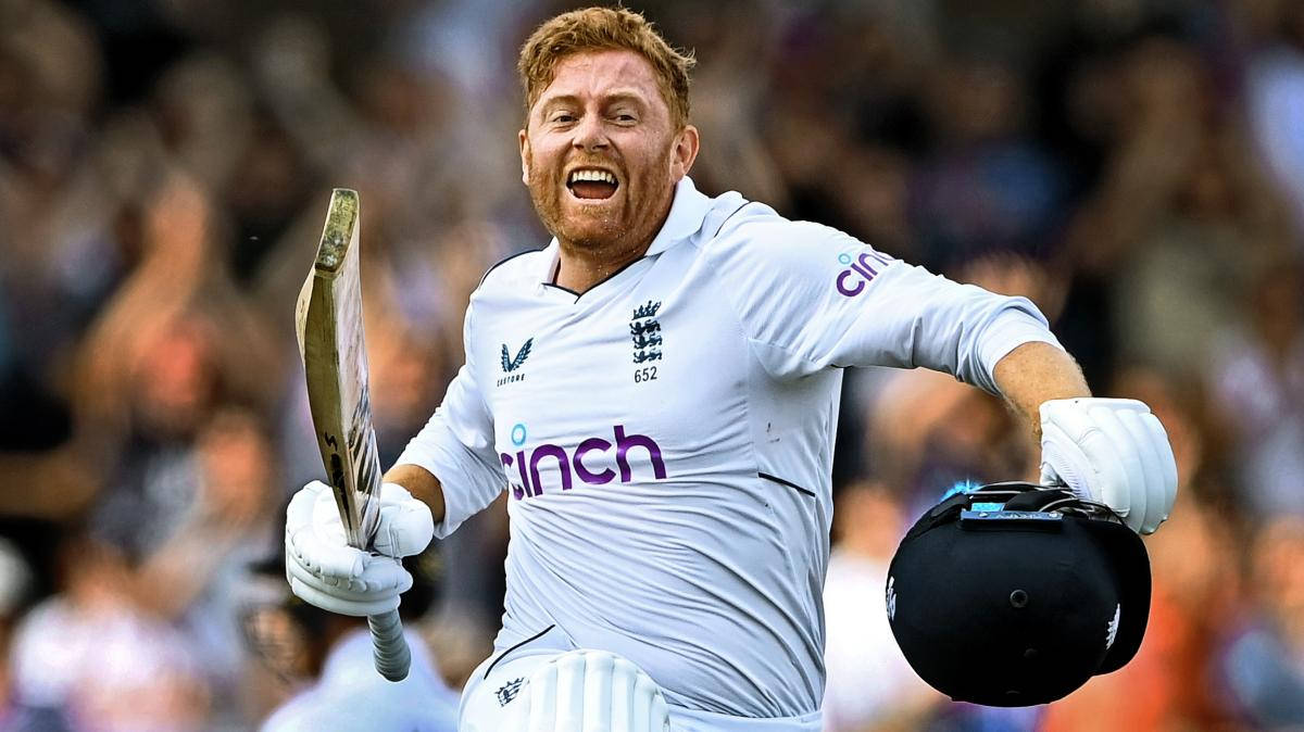 Dynamic Cricketer Jonny Bairstow in Action Wallpaper